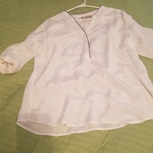 White silk long sleeve Banana Republic blouse